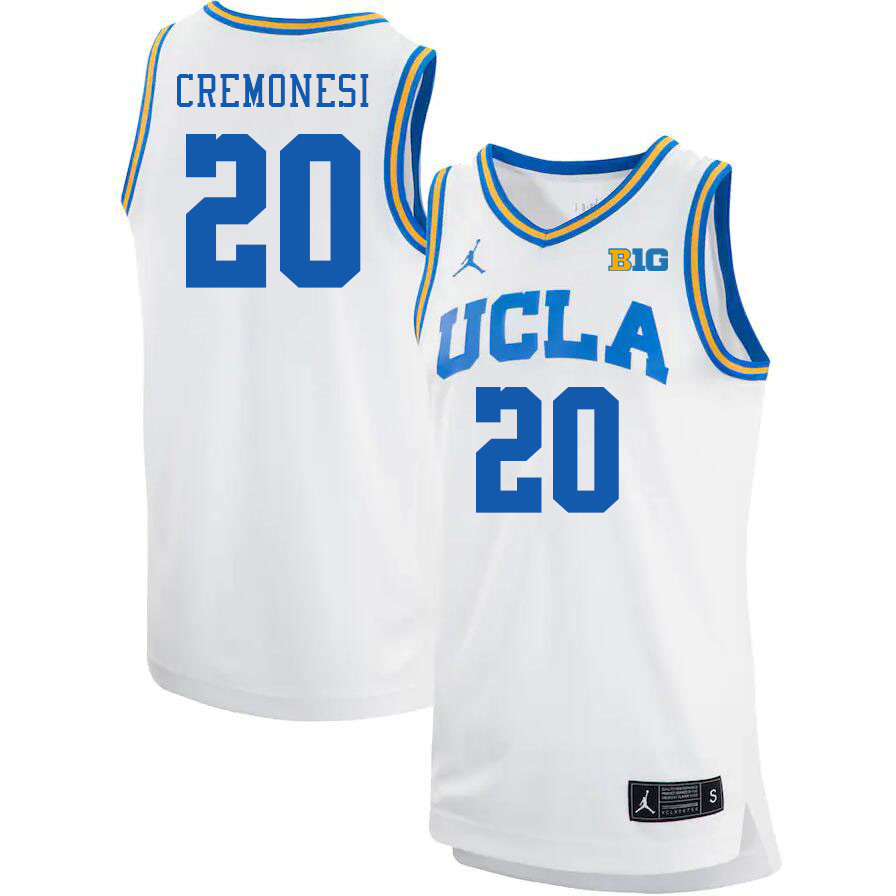 UCLA Bruins #20 Logan Cremonesi Big 10 Conference College Basketball Jerseys Stitched Sale-White
